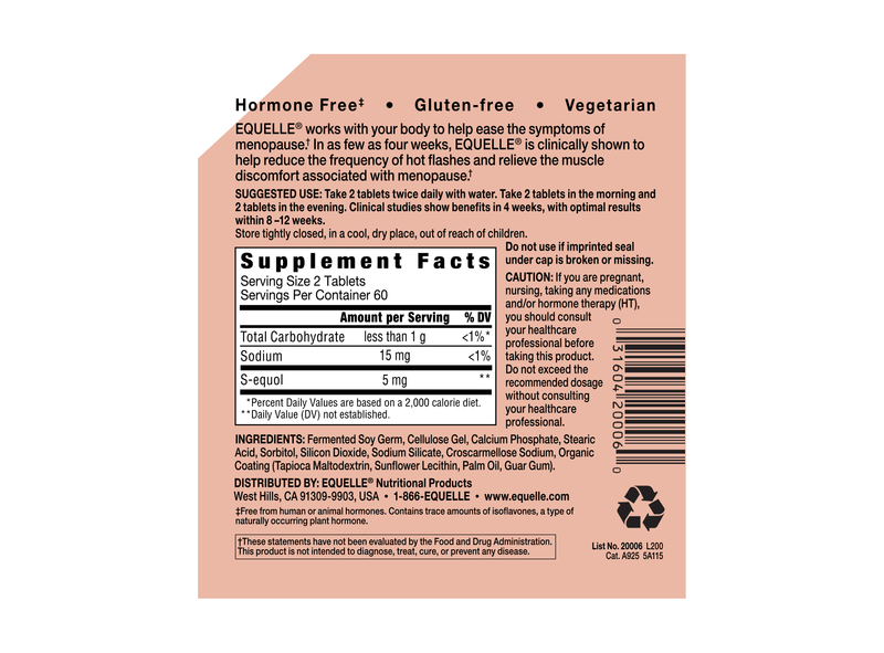 Equelle ingredients and nutritional facts